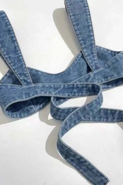 Y2K Summer Sexy Denim Strapless Top - Cute, Versatile, Retro 90S Grunge Jean Vest