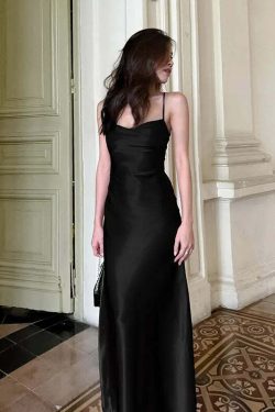 Y2K Summer Sexy Satin Backless Dress - Slim Suspender A-Line Club Outfit, Retro 90S Fashion