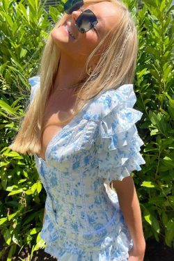 Y2K Summer Sienna Ruffle Dress - 90S Grunge, Retro Style, Pastel Goth, Y2K Party