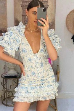 Y2K Summer Sienna Ruffle Dress - 90S Grunge, Retro Style, Pastel Goth, Y2K Party