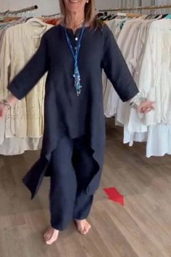 Y2K Summer Two Piece Set: Cotton Linen Wide Leg Pants & Half Sleeve Top - Vintage 90S Grunge Outfit