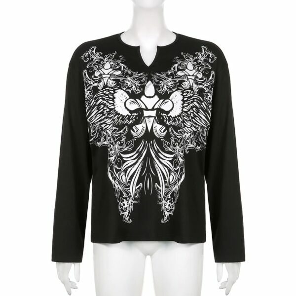 Y2K Summer Wing Shirt - Retro 90S Grunge, Pastel Goth, Y2K Club & Party Outfits For Women Y2K Summer Wing Shirt - Retro 90S Grunge, Pastel Goth, Y2K Club & Party Outfits For Women