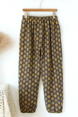 Y2K Summer Women'S Pajamas - 100% Cotton Crepe Pants, Comfortable Loose Fit, Retro 90S Style