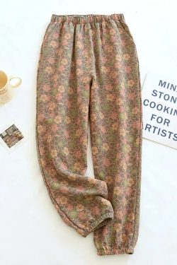 Y2K Summer Women'S Pajamas - 100% Cotton Crepe Pants, Comfortable Loose Fit, Retro 90S Style