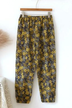 Y2K Summer Women'S Pajamas - 100% Cotton Crepe Pants, Comfortable Loose Fit, Retro 90S Style