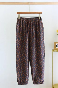 Y2K Summer Women'S Pajamas - 100% Cotton Crepe Pants, Comfortable Loose Fit, Retro 90S Style