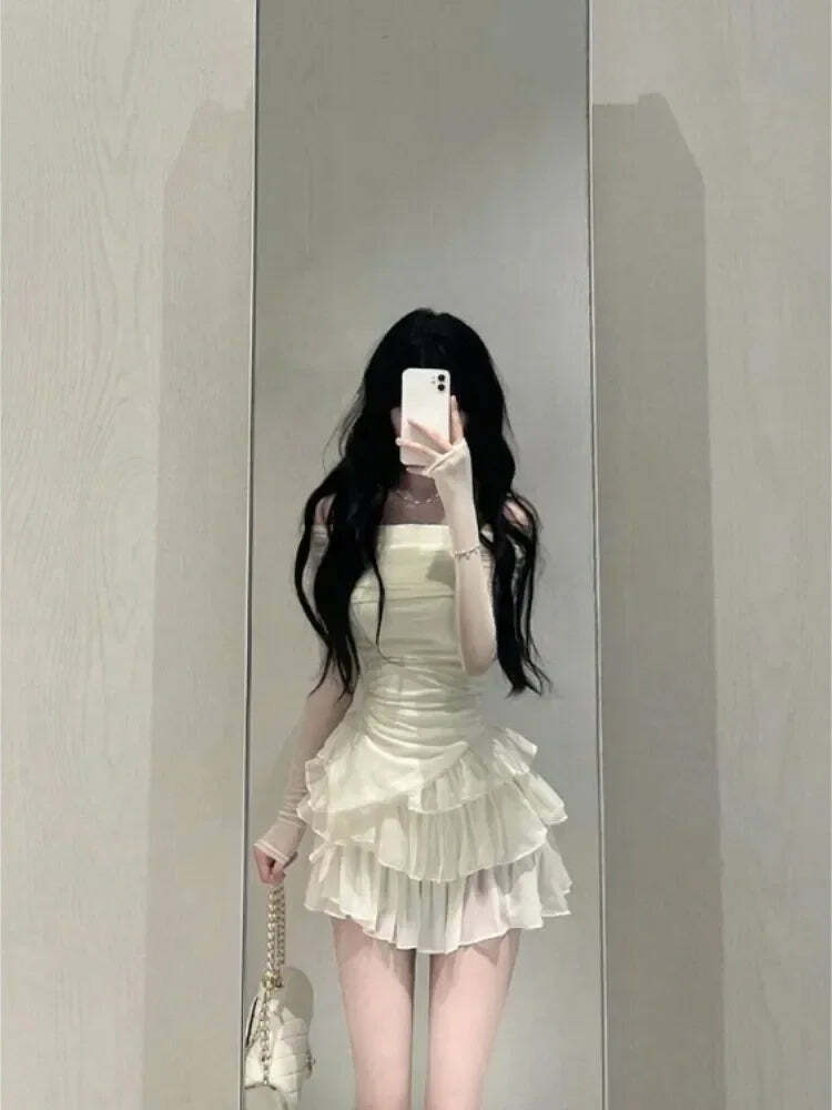 Y2K Two-Piece Skirt Set: Crop Top & Cake Skirt - 90S Grunge, Retro, Kawaii, Pastel Y2K Two-Piece Skirt Set: Crop Top & Cake Skirt - 90S Grunge, Retro, Kawaii, Pastel