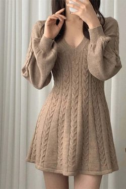 Y2K V-Neck Lantern Sleeve Mini Dress - 90S Grunge, Retro, Pastel Goth, Summer Y2K Outfits