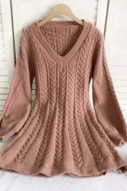 Y2K V-Neck Lantern Sleeve Mini Dress - 90S Grunge, Retro, Pastel Goth, Summer Y2K Outfits