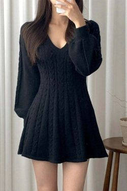 Y2K V-Neck Lantern Sleeve Mini Dress - 90S Grunge, Retro, Pastel Goth, Summer Y2K Outfits