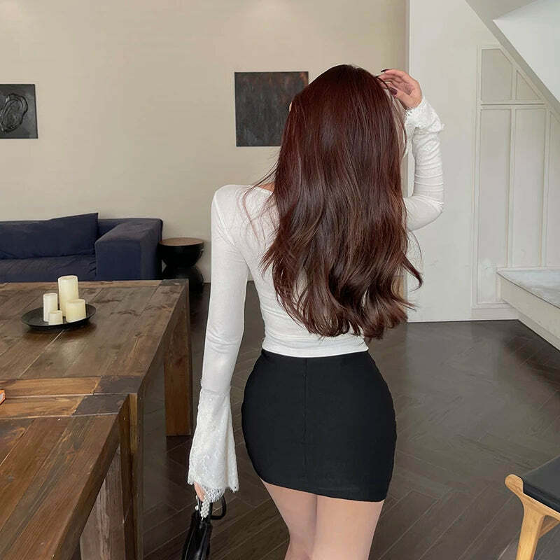 Y2K Velvet Lace Pleated Top - Elegant Grunge 90S Fashion, Retro Y2K Summer Outfits Y2K Velvet Lace Pleated Top - Elegant Grunge 90S Fashion, Retro Y2K Summer Outfits