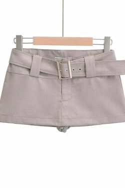 Y2K Vintage Black Cargo Mini Skirt With Belt - Korean Fashion Summer Retro 90S Grunge Outfit