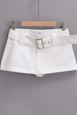 Y2K Vintage Black Cargo Mini Skirt With Belt - Korean Fashion Summer Retro 90S Grunge Outfit