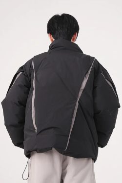 Y2K Vintage Puffer Jacket - 90S Grunge, Retro Style, Y2K Club & Party Outfits