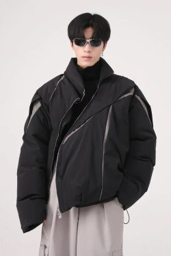 Y2K Vintage Puffer Jacket - 90S Grunge, Retro Style, Y2K Club & Party Outfits