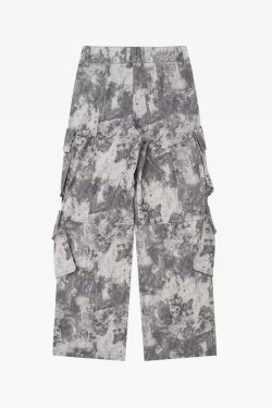 Y2K White Camo Cargo Pants - 90S Grunge, Retro Style, Y2K Summer & Party Outfits