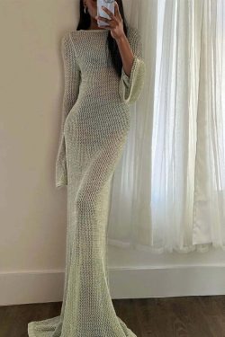 Yasmin Knitted Maxi Dress - Y2K Summer, 90S Grunge, Retro Style, Y2K Party & Club Outfits