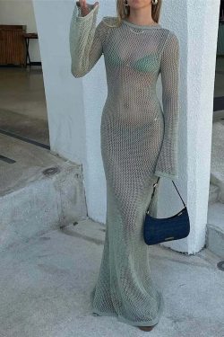 Yasmin Knitted Maxi Dress - Y2K Summer, 90S Grunge, Retro Style, Y2K Party & Club Outfits