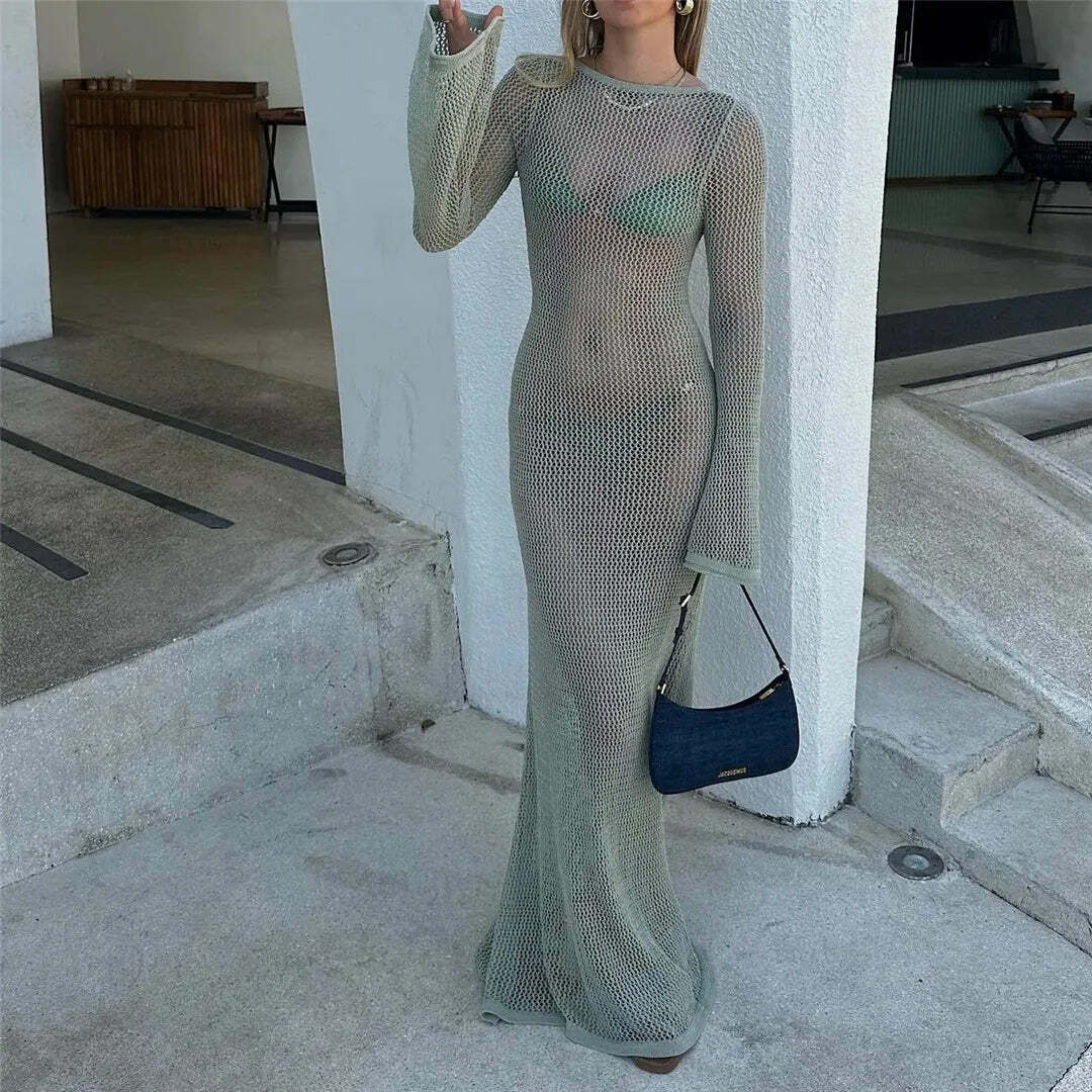 Yasmin Knitted Maxi Dress - Y2K Summer, 90S Grunge, Retro Style, Y2K Party & Club Outfits Yasmin Knitted Maxi Dress - Y2K Summer, 90S Grunge, Retro Style, Y2K Party & Club Outfits