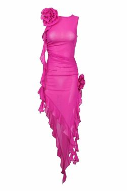 Zantia Mesh Midi Dress - Y2K Summer, 90S Grunge, Retro Style, Y2K Party & Club Outfits