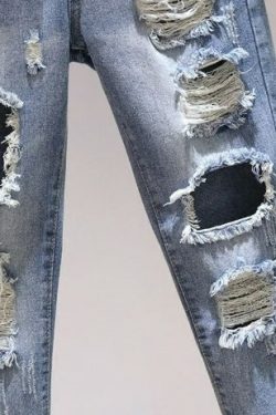 Zara Loose High Waist Hole Jeans - Y2K Summer Grunge 90S Fashion Retro Style Y2K Outfits