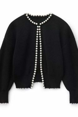 Zia Pearl Cardigan - Y2K Summer Grunge, 90S Retro, Pastel Goth, Y2K Party &