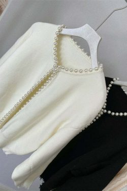 Zia Pearl Cardigan - Y2K Summer Grunge, 90S Retro, Pastel Goth, Y2K Party &