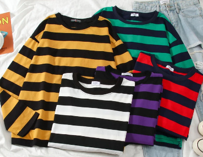 Zoey Long Sleeve Striped Shirt - Y2K Summer, 90S Grunge, Retro, Pastel Goth, Y2K Club Outfit