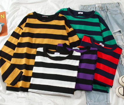 Zoey Long Sleeve Striped Shirt - Y2K Summer, 90S Grunge, Retro, Pastel Goth, Y2K Club Outfit