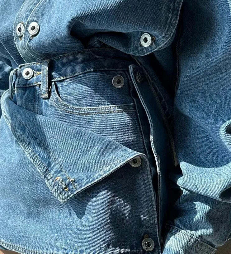 Zofie Denim Two Piece Set - Y2K Summer & 90S Grunge Outfit, Retro Y2K Fashion For Women