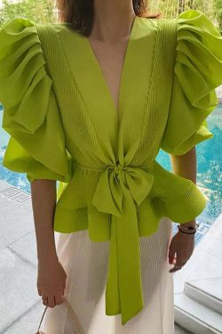 Zosia Ruffle Blouse - Y2K Summer Grunge Top, 90S Fashion, Retro Y2K Party Outfit, Past