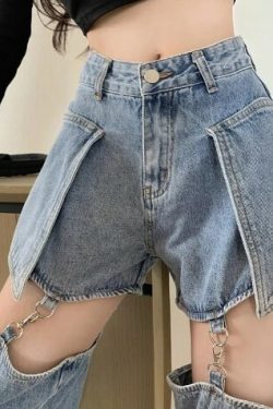 Zuri Ripped Grunge Jeans - Y2K Summer Outfits, 90S Fashion, Retro Style, Gothic Y2K, Y2