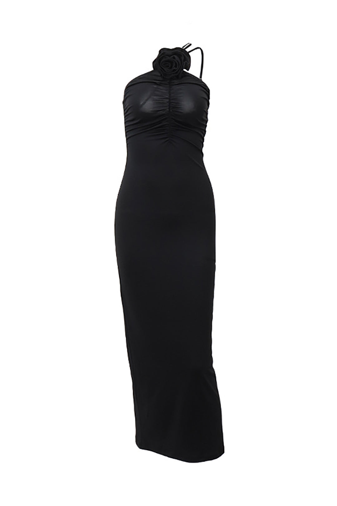 3D Flower Ruched Maxi Dress - Y2K Aesthetic Floral Dress for Coquette Style Outfits 3D Flower Ruched Maxi Dress - Y2K Aesthetic Floral Dress for Coquette Style Outfits