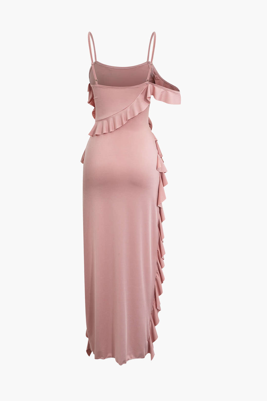 3D Flower Ruffle Slit Cami Maxi Dress - Y2K Aesthetic Floral Evening Gown for Trendy Looks 3D Flower Ruffle Slit Cami Maxi Dress - Y2K Aesthetic Floral Evening Gown for Trendy Looks