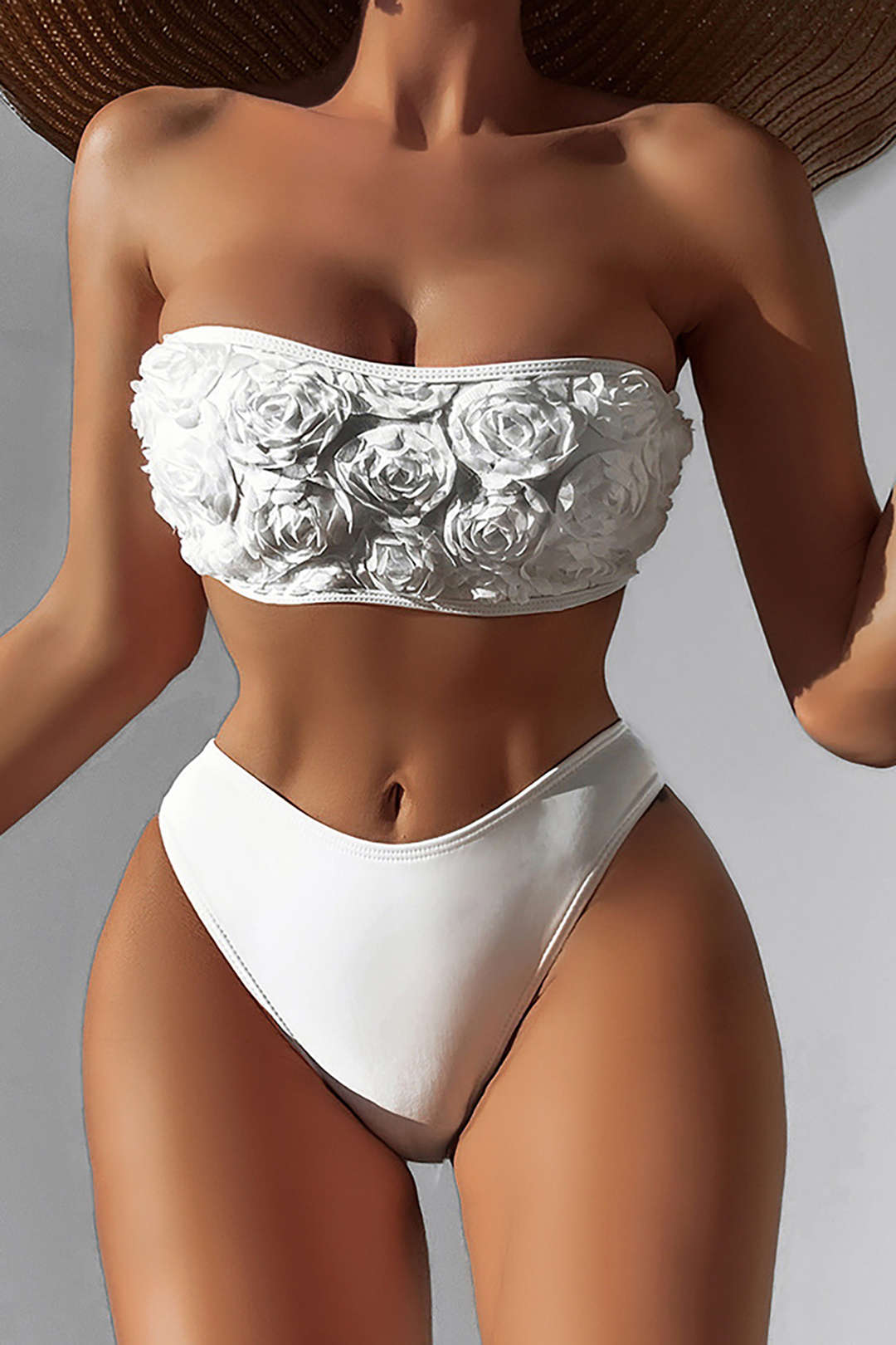 3D Flower Strapless Bikini Set - Y2K Aesthetic Swimwear for Trendy Summer Vibes 3D Flower Strapless Bikini Set - Y2K Aesthetic Swimwear for Trendy Summer Vibes