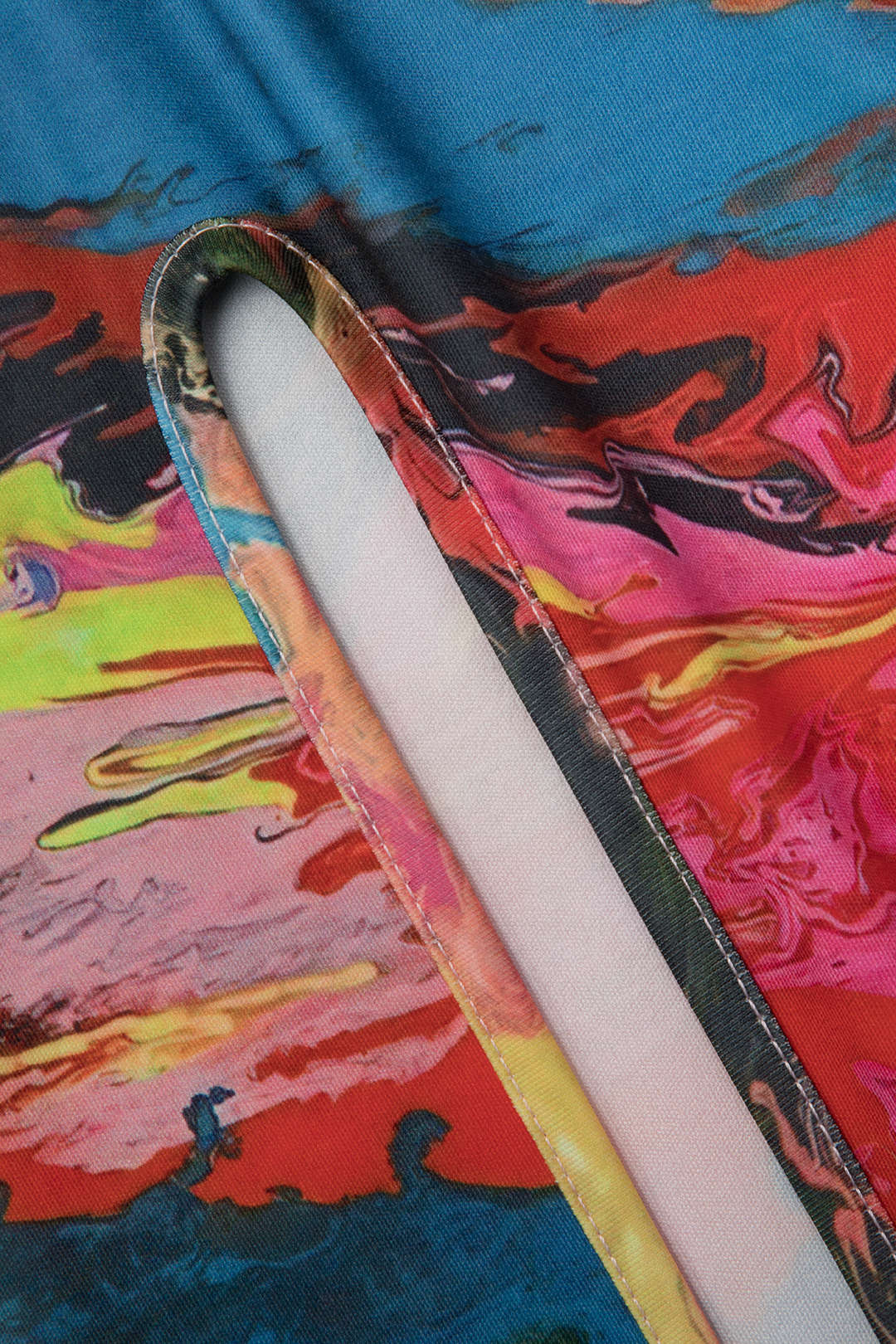 Abstract Print Back Slit Midi Dress - Y2K Aesthetic Chic for Effortless Style Abstract Print Back Slit Midi Dress - Y2K Aesthetic Chic for Effortless Style