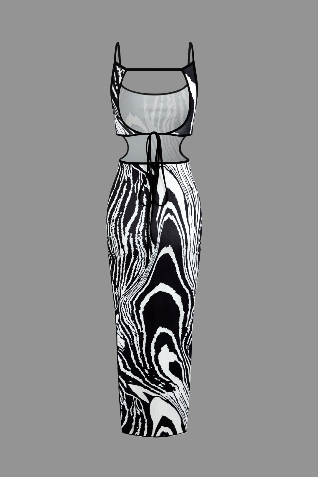 Abstract Print Backless Tie Slit Midi Dress - Y2K Aesthetic Slip Dress for Trendy Looks Abstract Print Backless Tie Slit Midi Dress - Y2K Aesthetic Slip Dress for Trendy Looks