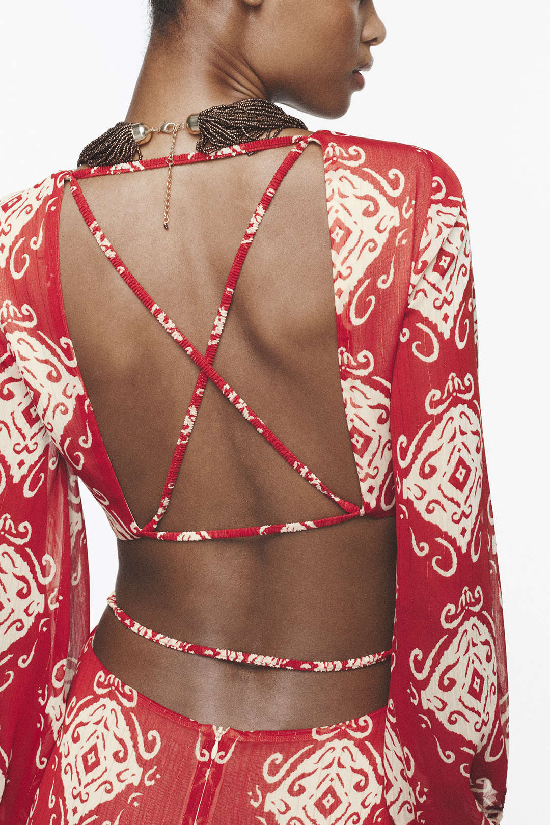 Abstract Print Cross Tie Backless Maxi Dress - Y2K Aesthetic Boho Style for Effortless Chic Abstract Print Cross Tie Backless Maxi Dress - Y2K Aesthetic Boho Style for Effortless Chic