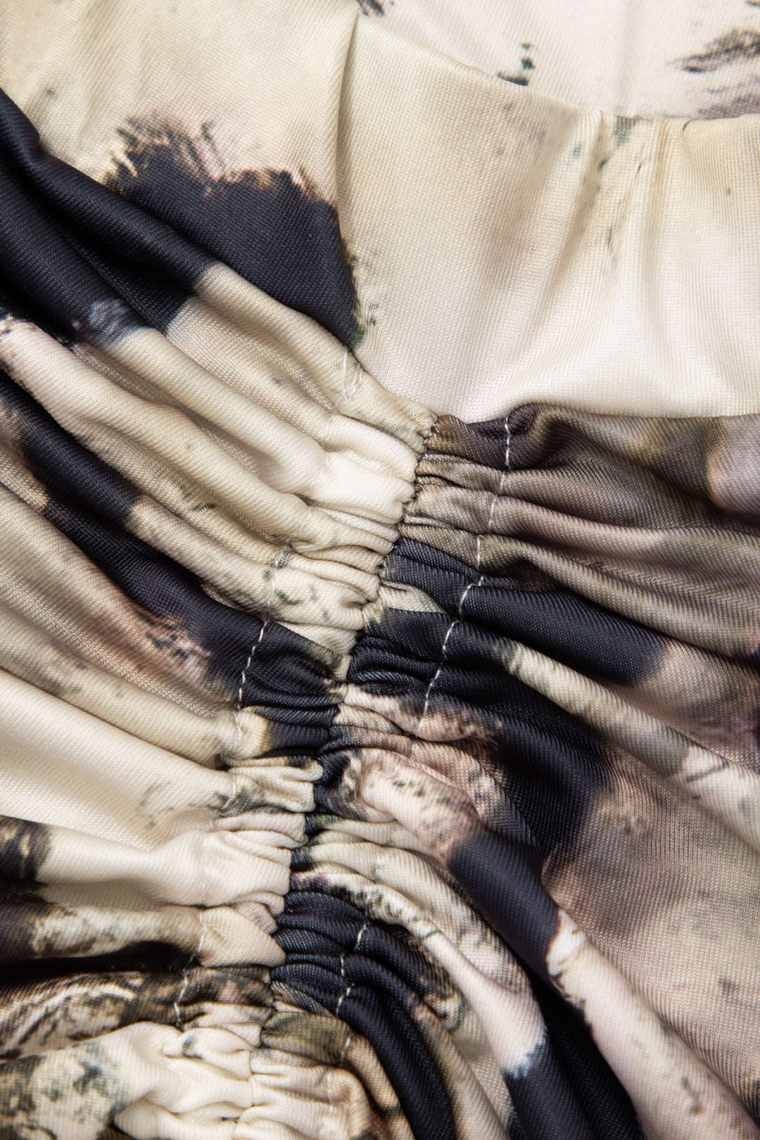 Abstract Print Drawstring Long Sleeve Top & Split Skirt Set for Y2K Aesthetic Outfits Abstract Print Drawstring Long Sleeve Top & Split Skirt Set for Y2K Aesthetic Outfits