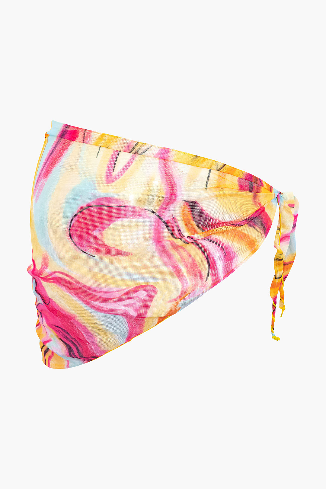Abstract Print Halter One-Piece Swimsuit with Knot Mini Sarong Skirt Set for Y2K Aesthetic Abstract Print Halter One-Piece Swimsuit with Knot Mini Sarong Skirt Set for Y2K Aesthetic