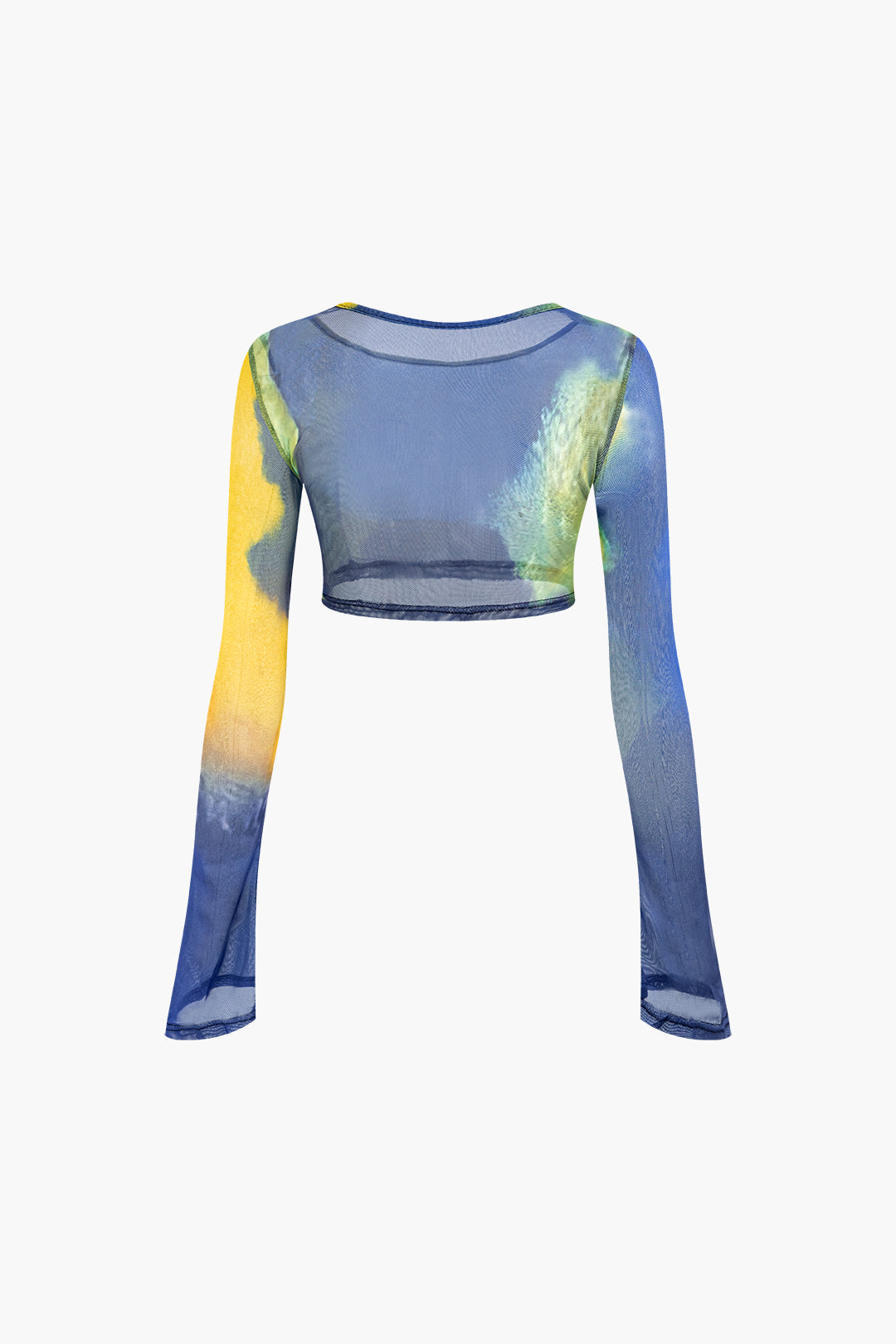 Abstract Print Mesh Crop Top & High Waist Slit Maxi Skirt Set - Y2K Aesthetic Outfit Abstract Print Mesh Crop Top & High Waist Slit Maxi Skirt Set - Y2K Aesthetic Outfit