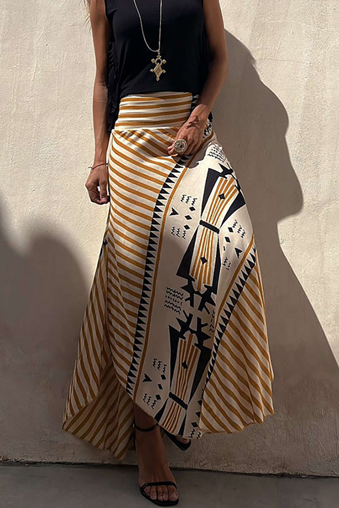 Abstract Print Pleated Maxi Skirt - Y2K Aesthetic Fashion for Trendy Outfits Abstract Print Pleated Maxi Skirt - Y2K Aesthetic Fashion for Trendy Outfits