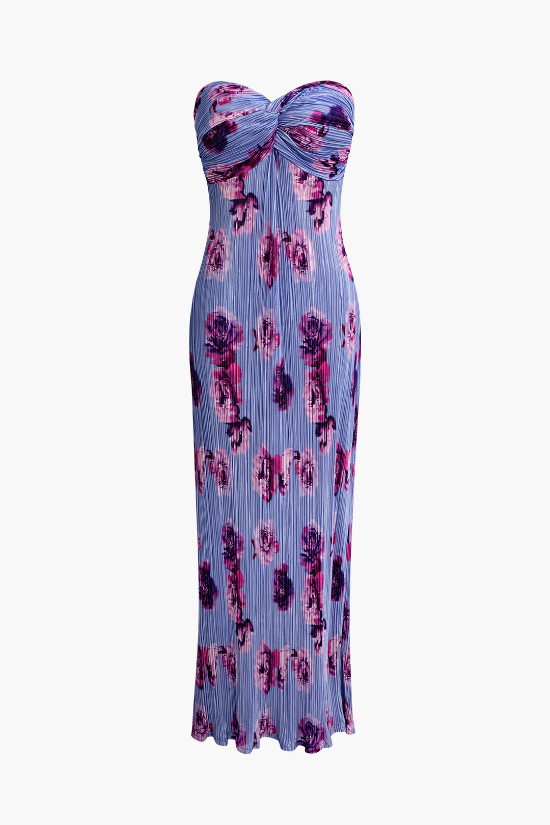 Abstract Print Plisse Strapless Maxi Dress - Y2K Aesthetic Fashion for Effortless Style Abstract Print Plisse Strapless Maxi Dress - Y2K Aesthetic Fashion for Effortless Style