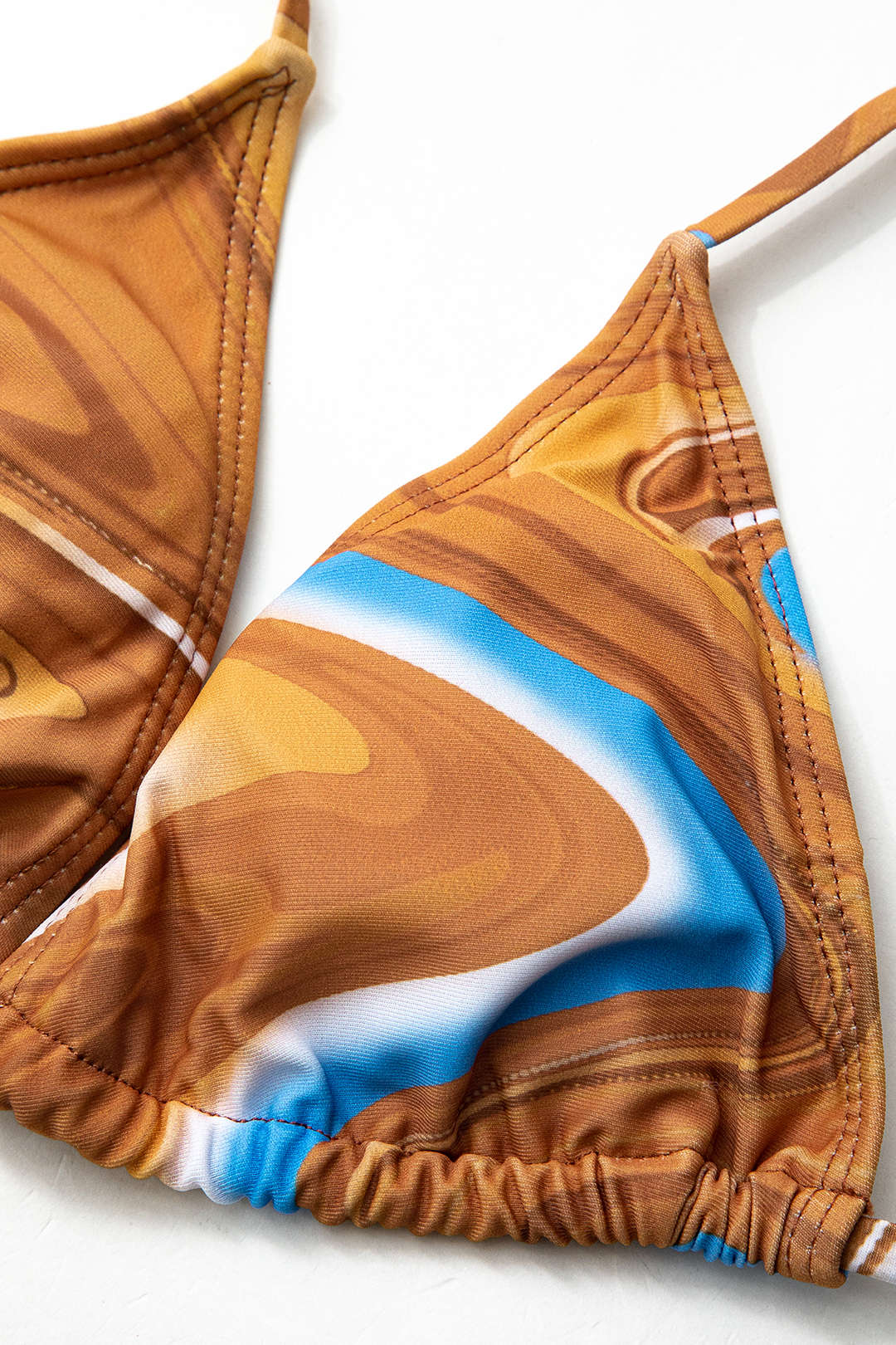 Abstract Print Tie Halter Bikini and Slit Midi Dress Swimsuit Set for Y2K Aesthetic Vibes Abstract Print Tie Halter Bikini and Slit Midi Dress Swimsuit Set for Y2K Aesthetic Vibes