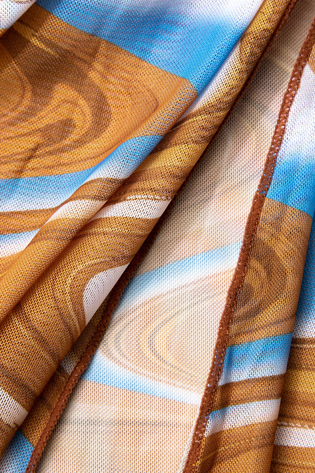 Abstract Print Tie Halter Bikini and Slit Midi Dress Swimsuit Set for Y2K Aesthetic Vibes Abstract Print Tie Halter Bikini and Slit Midi Dress Swimsuit Set for Y2K Aesthetic Vibes