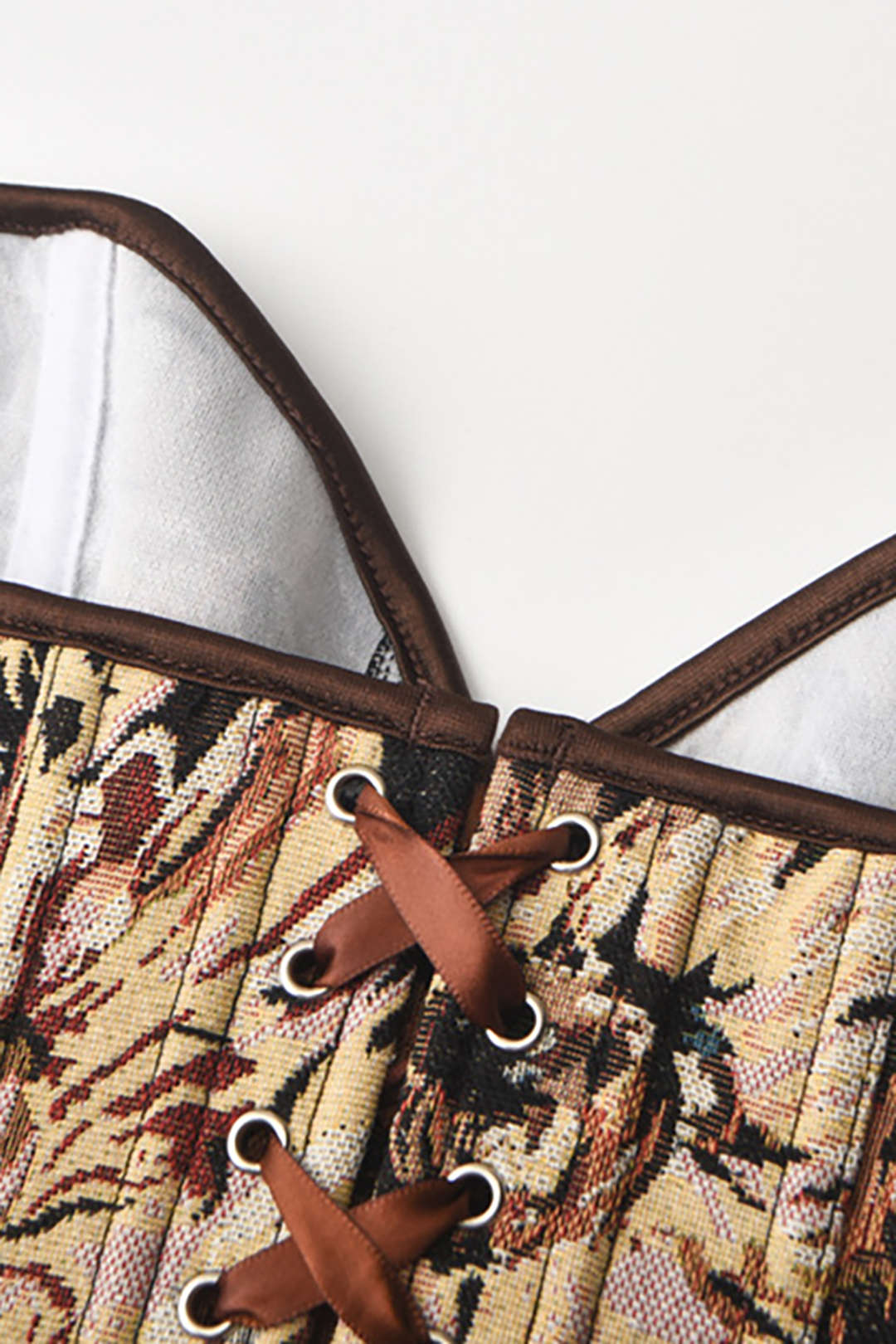 Abstract Print Y2K Aesthetic Braided Tie Corset Top for Trendy Outfits Abstract Print Y2K Aesthetic Braided Tie Corset Top for Trendy Outfits