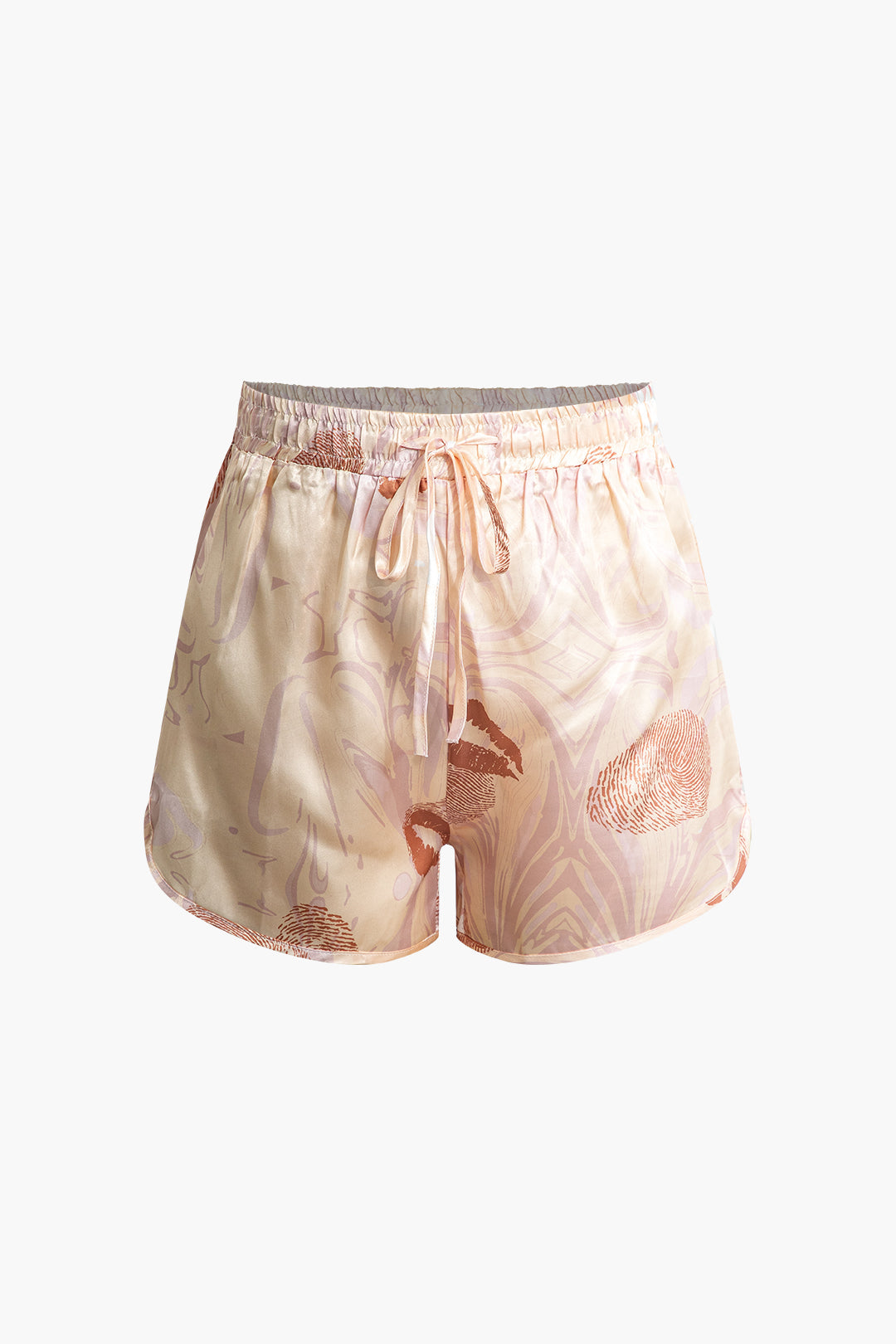 Abstract Print Y2K Aesthetic Knot Shirt and Shorts Set for Trendy Summer Outfits Abstract Print Y2K Aesthetic Knot Shirt and Shorts Set for Trendy Summer Outfits