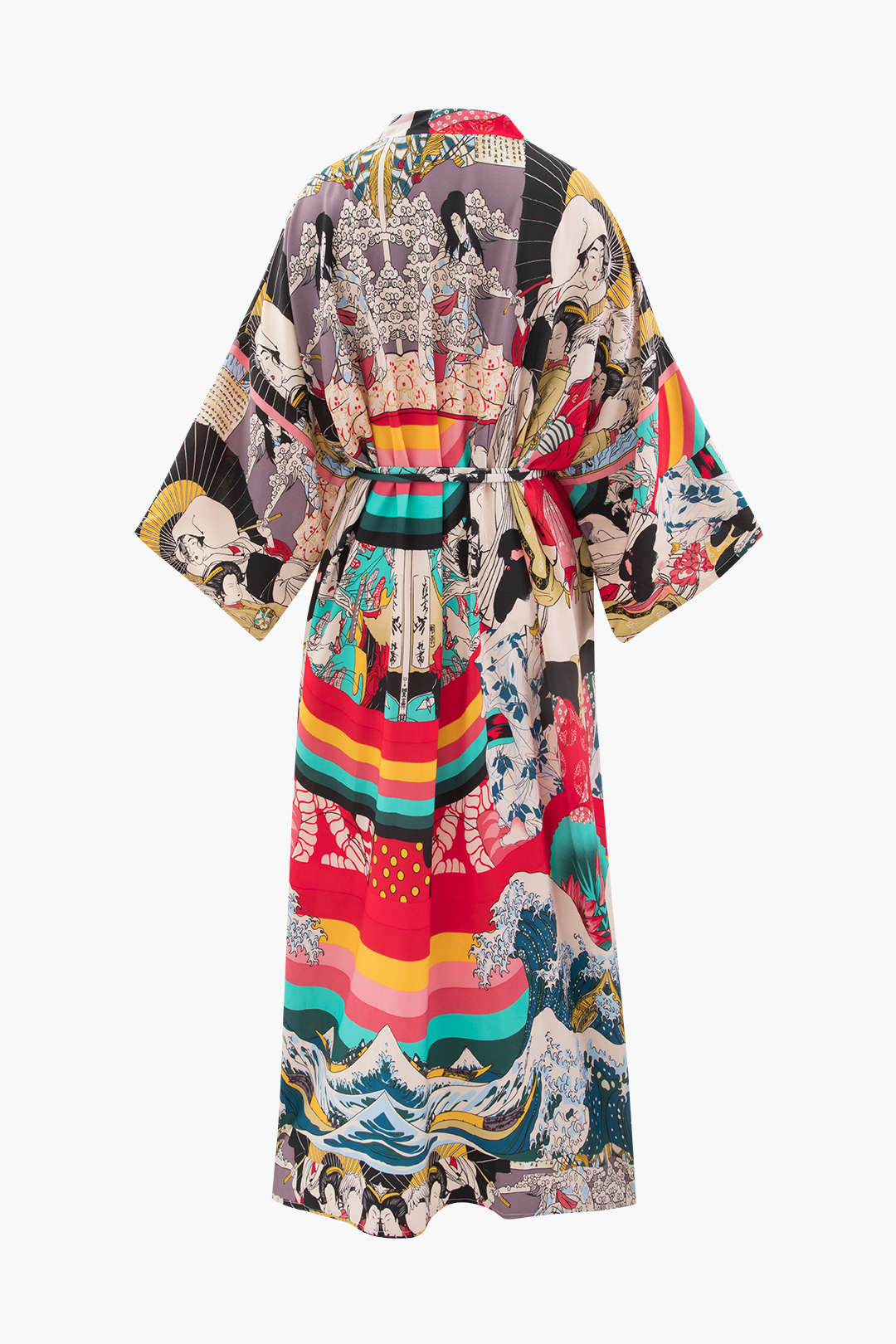 Allover Print Kimono Sleeve Cover Up - Y2K Aesthetic Lightweight Layering Piece Allover Print Kimono Sleeve Cover Up - Y2K Aesthetic Lightweight Layering Piece