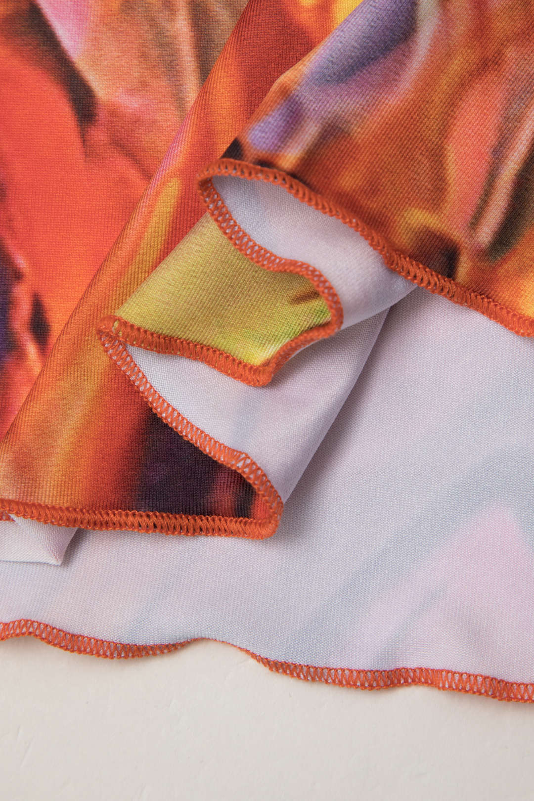 Asymmetric Abstract Print Long Sleeve Crop Top & Midi Skirt Set for Y2K Aesthetic Outfits Asymmetric Abstract Print Long Sleeve Crop Top & Midi Skirt Set for Y2K Aesthetic Outfits