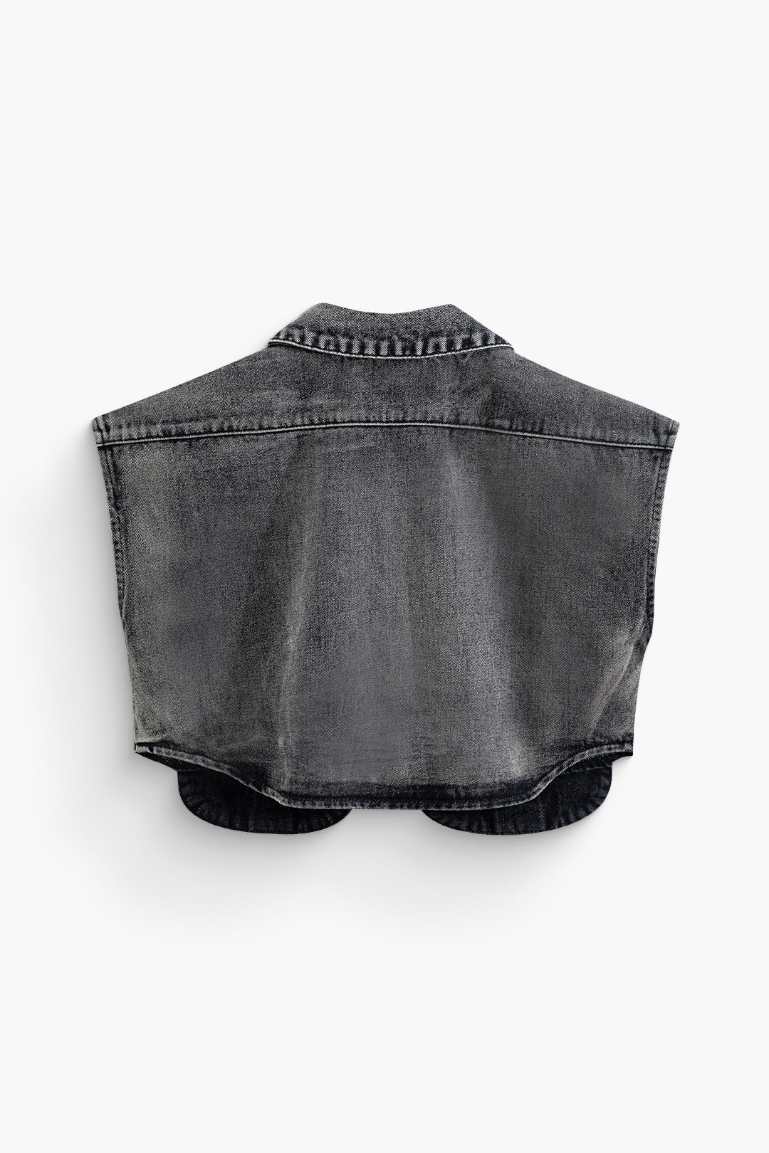 Asymmetric Button-Up Flap Pocket Crop Denim Vest for Y2K Aesthetic Outfits Asymmetric Button-Up Flap Pocket Crop Denim Vest for Y2K Aesthetic Outfits